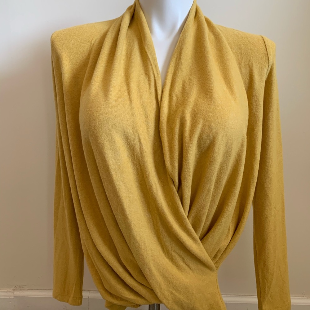 Philosophy S Mustard Wrap Sweater NWT